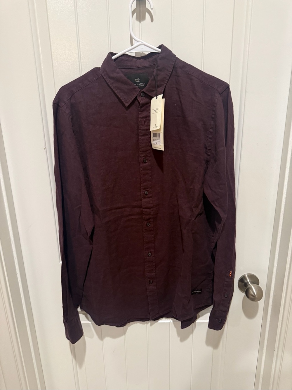 Scotch & Soda Men's Long-Sleeve Button-Down Shirt - Deep Burgundy